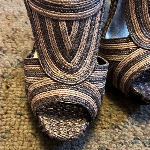 Bakers Women's Tan Strappy Peep-Toe Heels - Picture 7 of 7